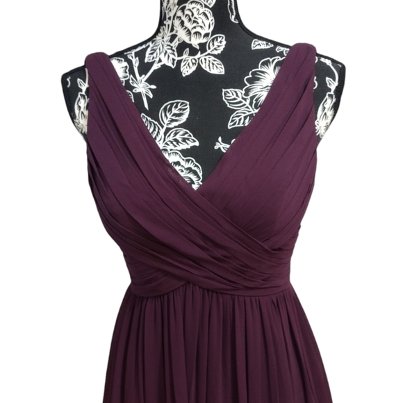 Bill Levkoff Knee Length Pleated Bridesmaid Dress - Picture 2 of 8